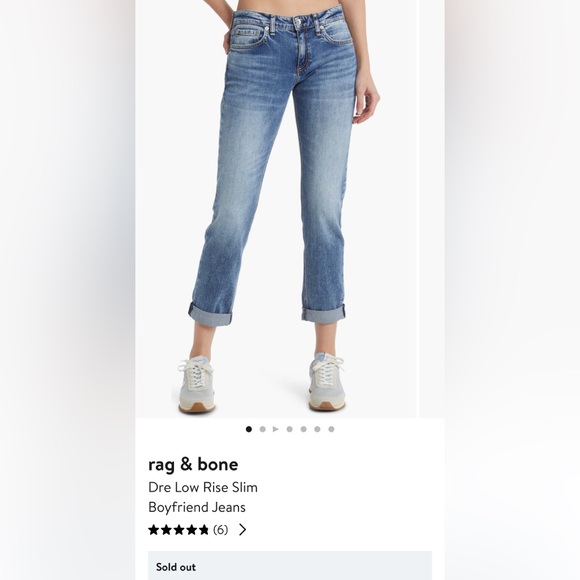 Rag & Bone Dre low-rise slim boyfriend 24 - Picture 2 of 11